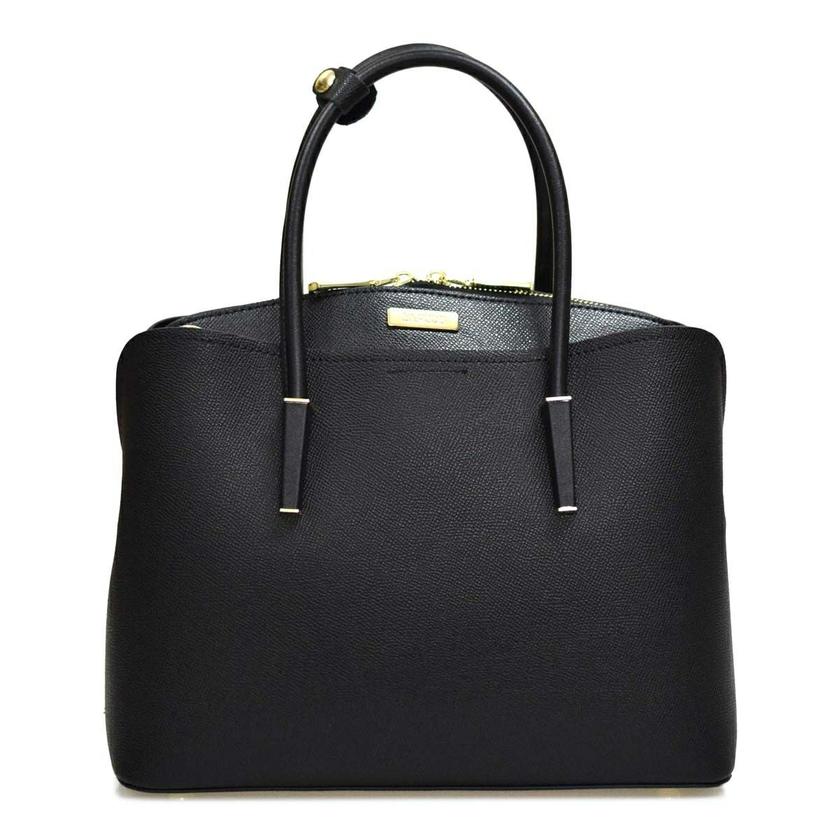 レザー 3コンパートメント丸ハンドルレディースハンドバッグ