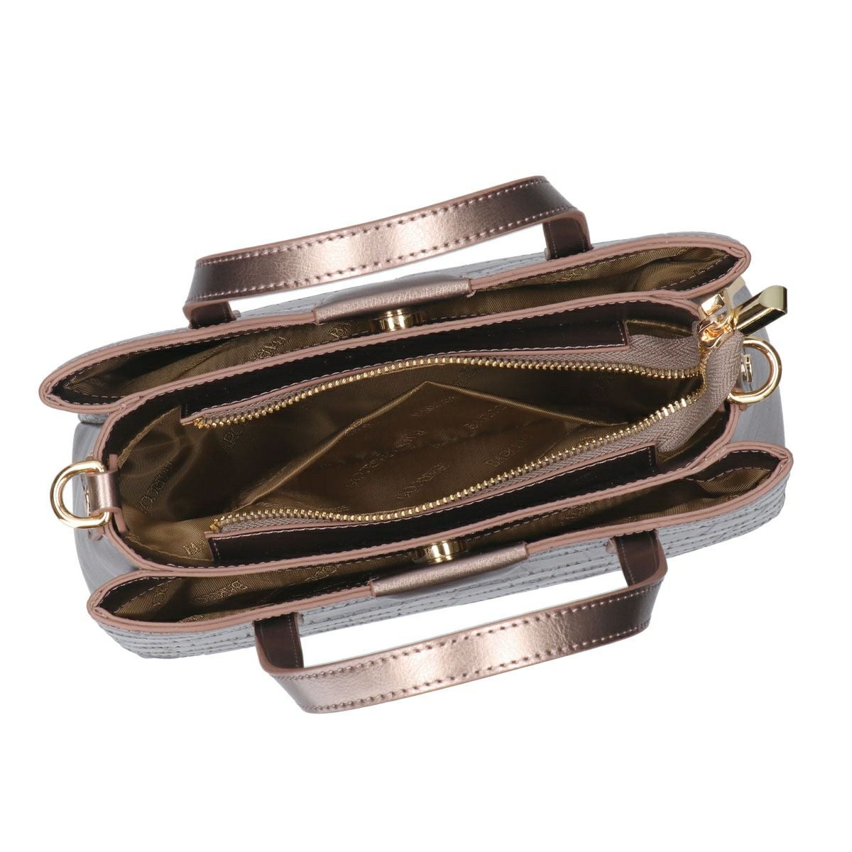 クロコダイル調型押レザー2wayミニハンドバッグ