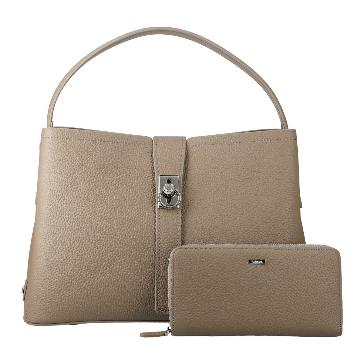 【セット商品】シュリンクレザー ショルダーバッグ & 背面ポケット付きロングウォレット