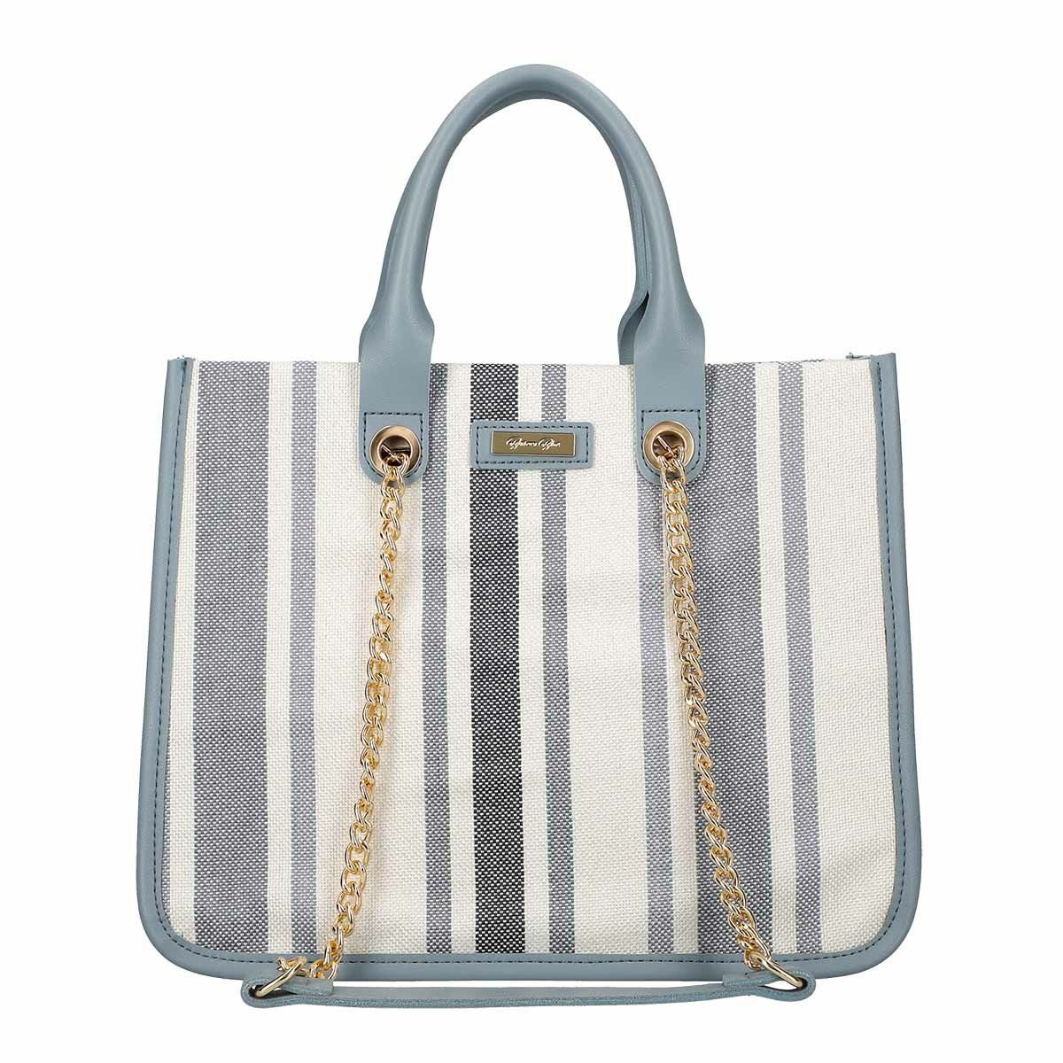 チェーンショルダー紐付き異素材組み合わせトートバッグ