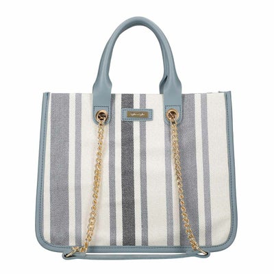 チェーンショルダー紐付き異素材組み合わせトートバッグ