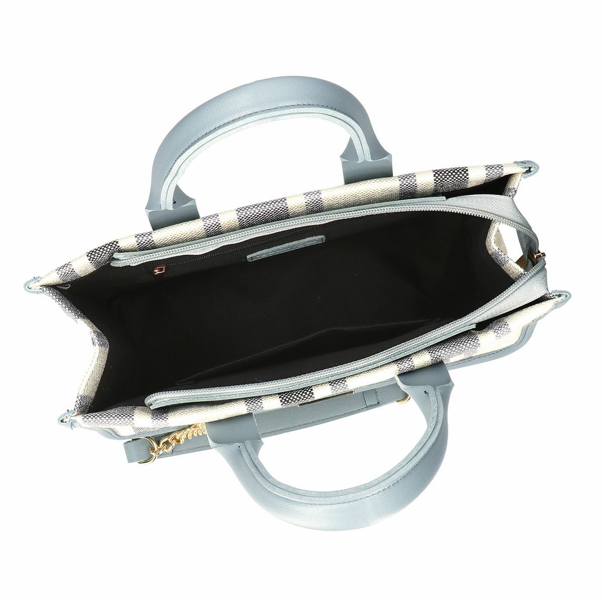 チェーンショルダー紐付き異素材組み合わせトートバッグ