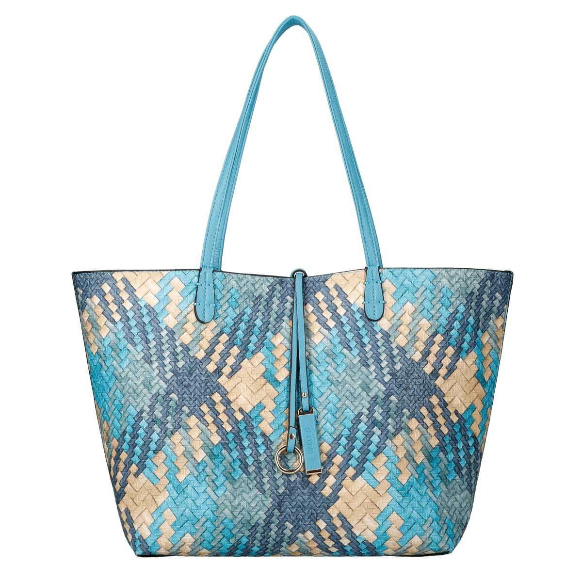 編み込み風プリントトートバック