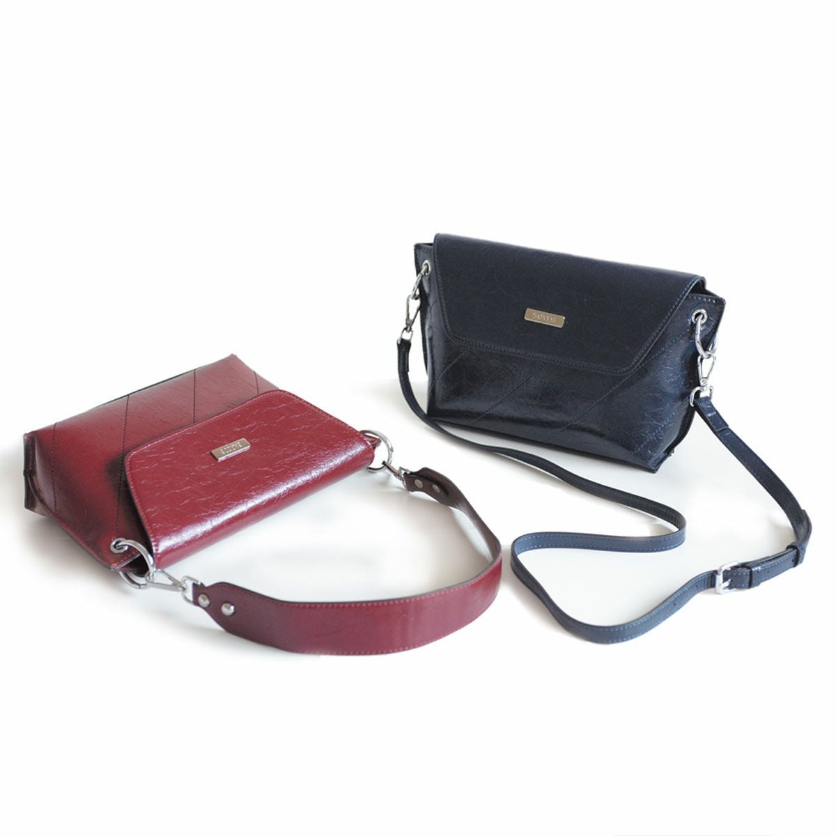 本革レザー和紙風デザイン2wayハンドバッグ