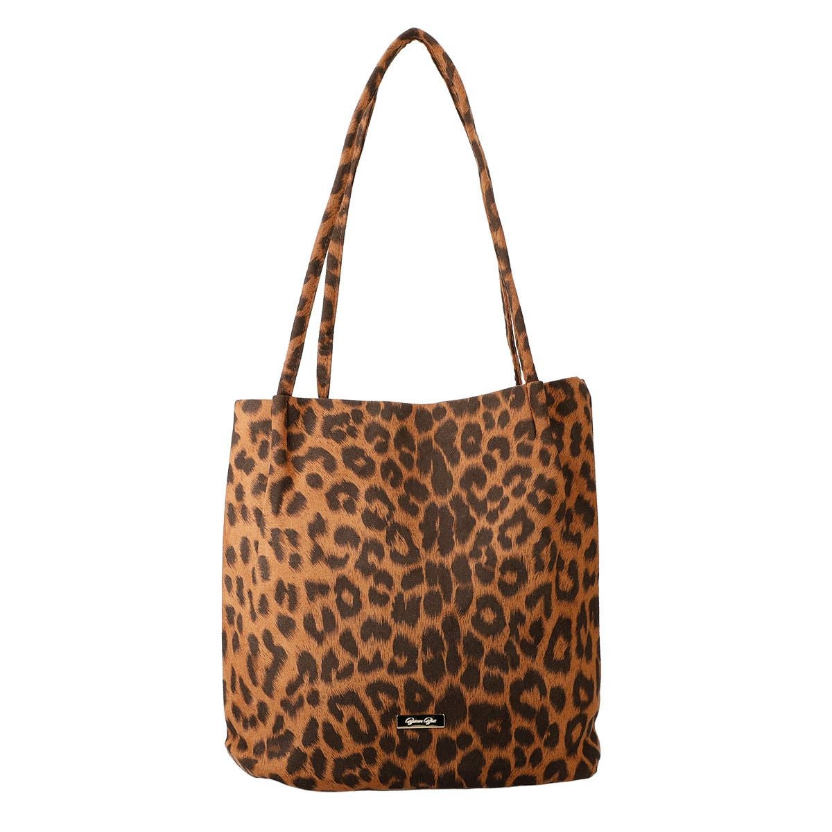 メタルロゴ付きチャック柄トートバッグ