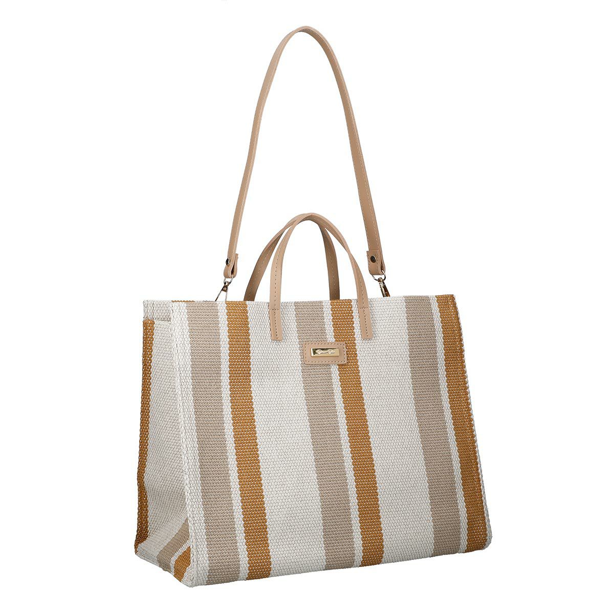 2wayストライプハンドバッグ