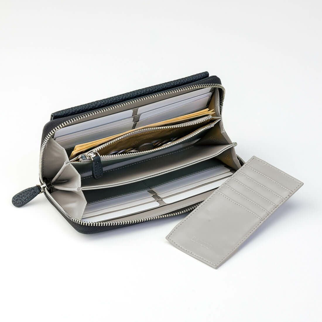 シュリンクレザーバイカラーロングウォレット＜ベロニカ＞