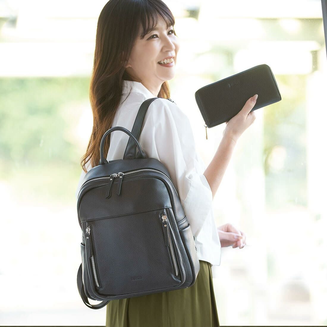 セット商品】シュリンクレザーリュックサック＆財布＜アクティブセット