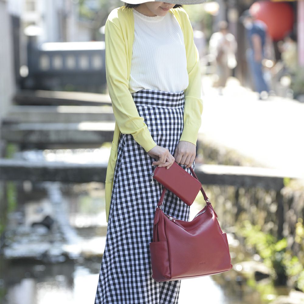 【セット商品】シュリンクレザーショルダーバッグ＆財布＜カジュアルセット＞