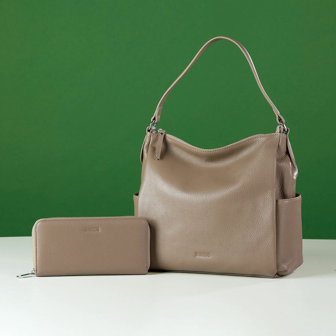 【セット商品】シュリンクレザーショルダーバッグ＆財布＜カジュアルセット＞