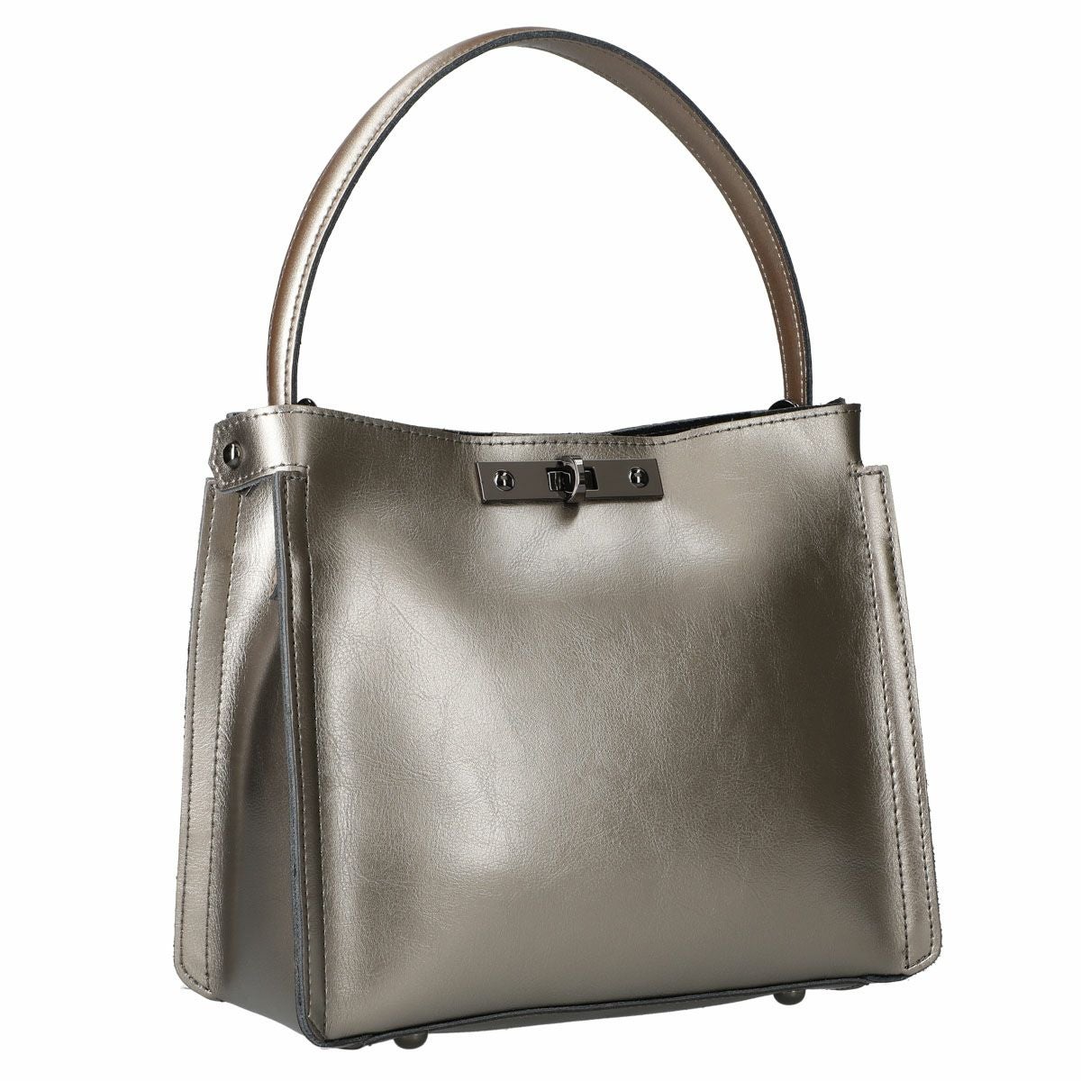 2wayレザースクエア型ワンハンドルバッグ