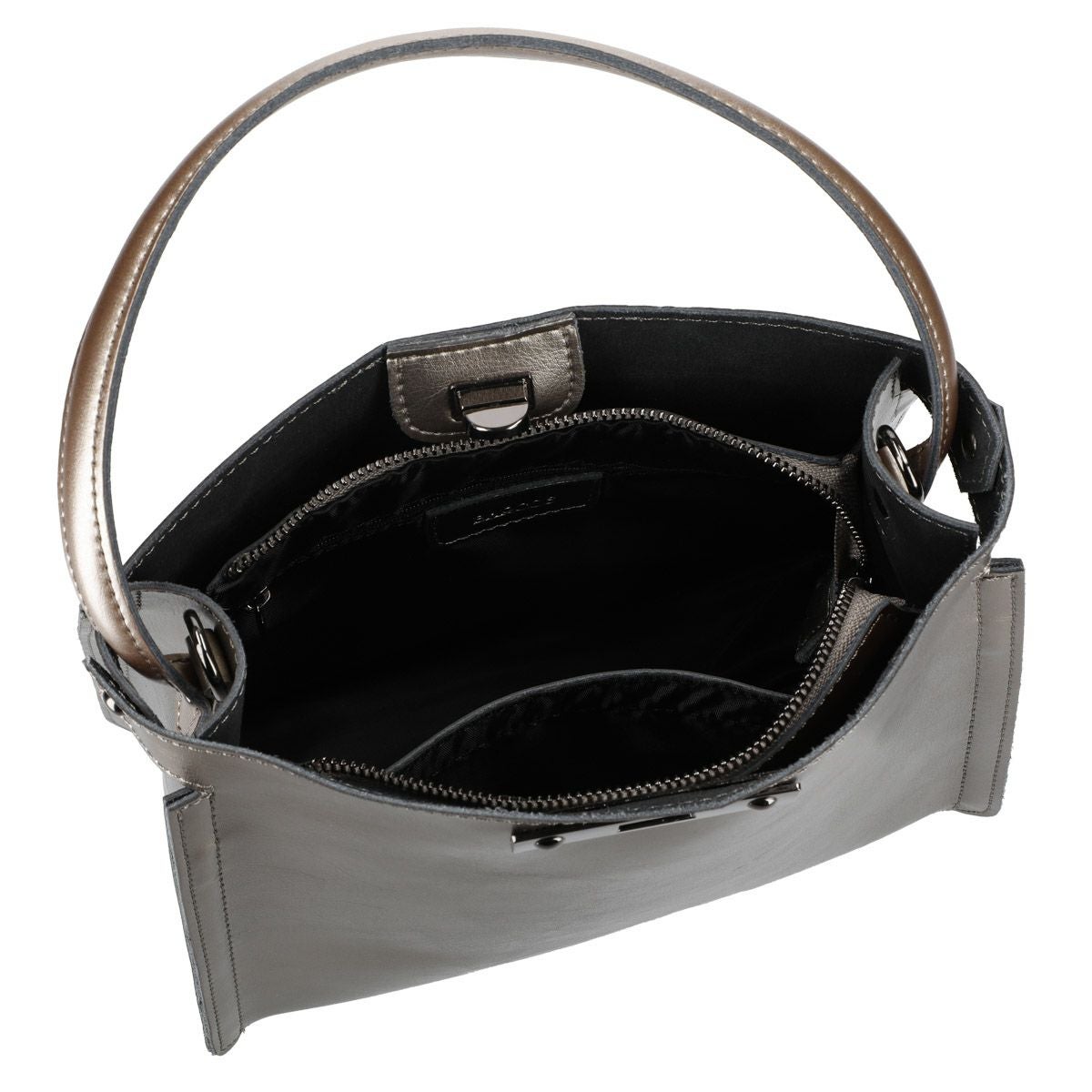 2wayレザースクエア型ワンハンドルバッグ