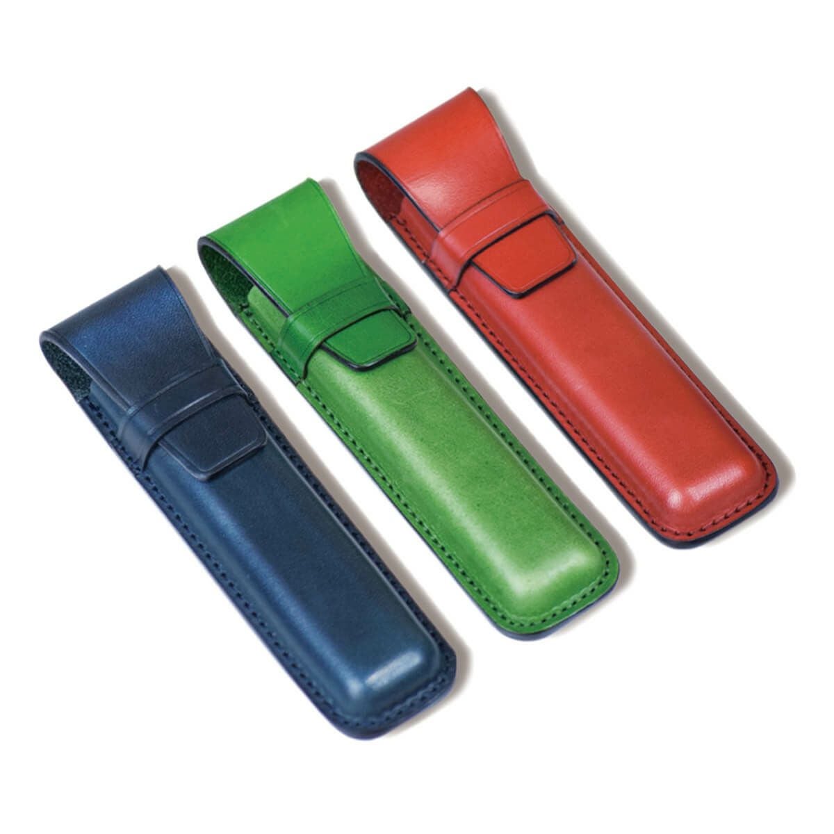 2本用牛革ペンケース