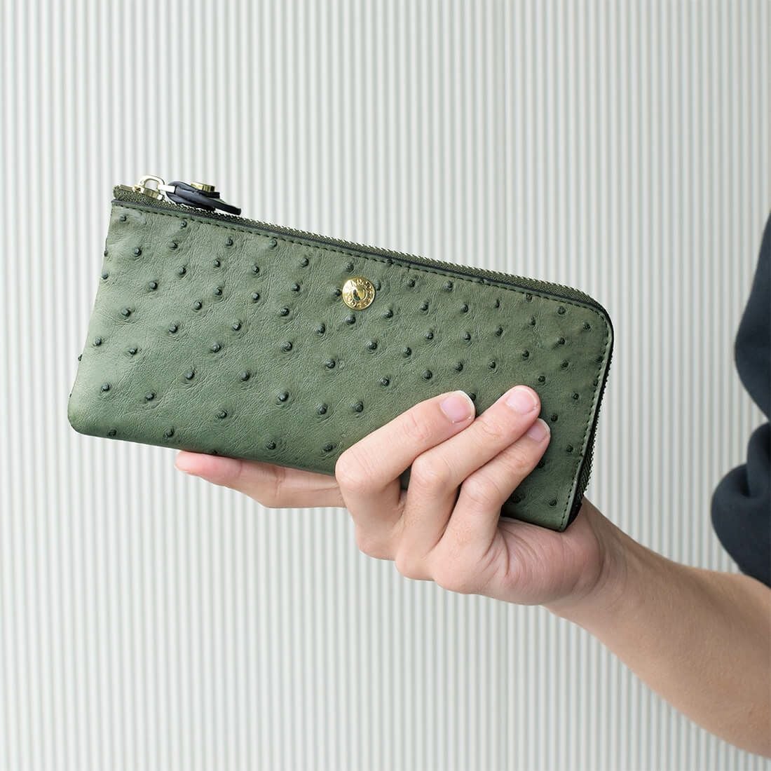 GLウォレット オーストリッチレザーL字型財布＜リッコL＞
