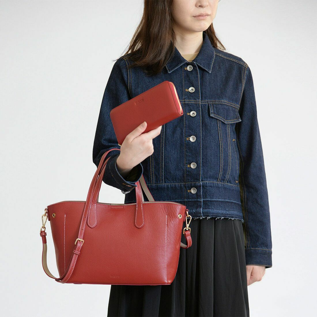 【セット商品】シュリンクレザーハンドバッグ＆財布＜ユニバーサルセット＞