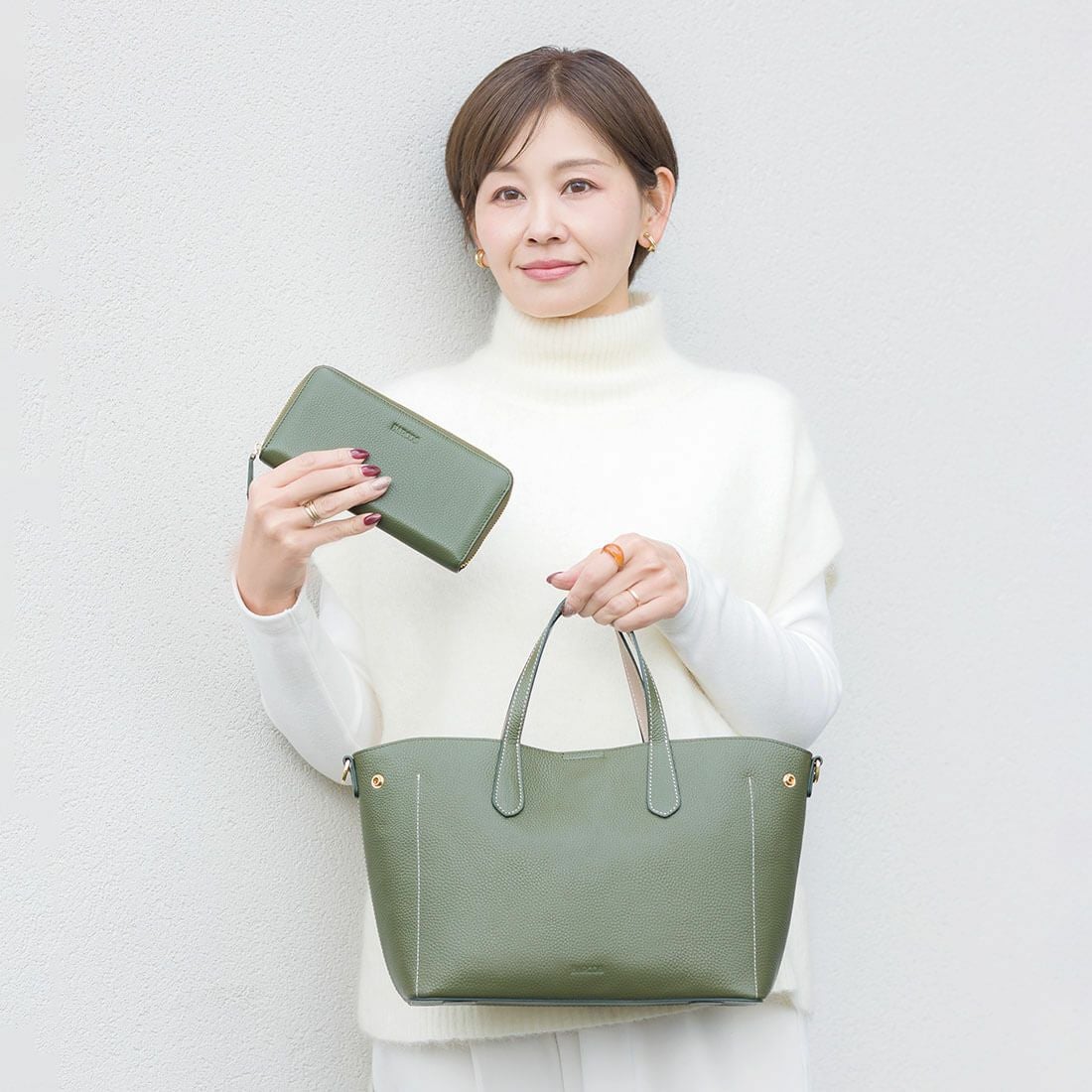 【セット商品】シュリンクレザーハンドバッグ＆財布＜ユニバーサルセット＞