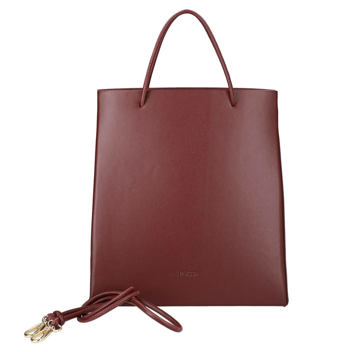 スクエア型2wayレザーハンドバッグ