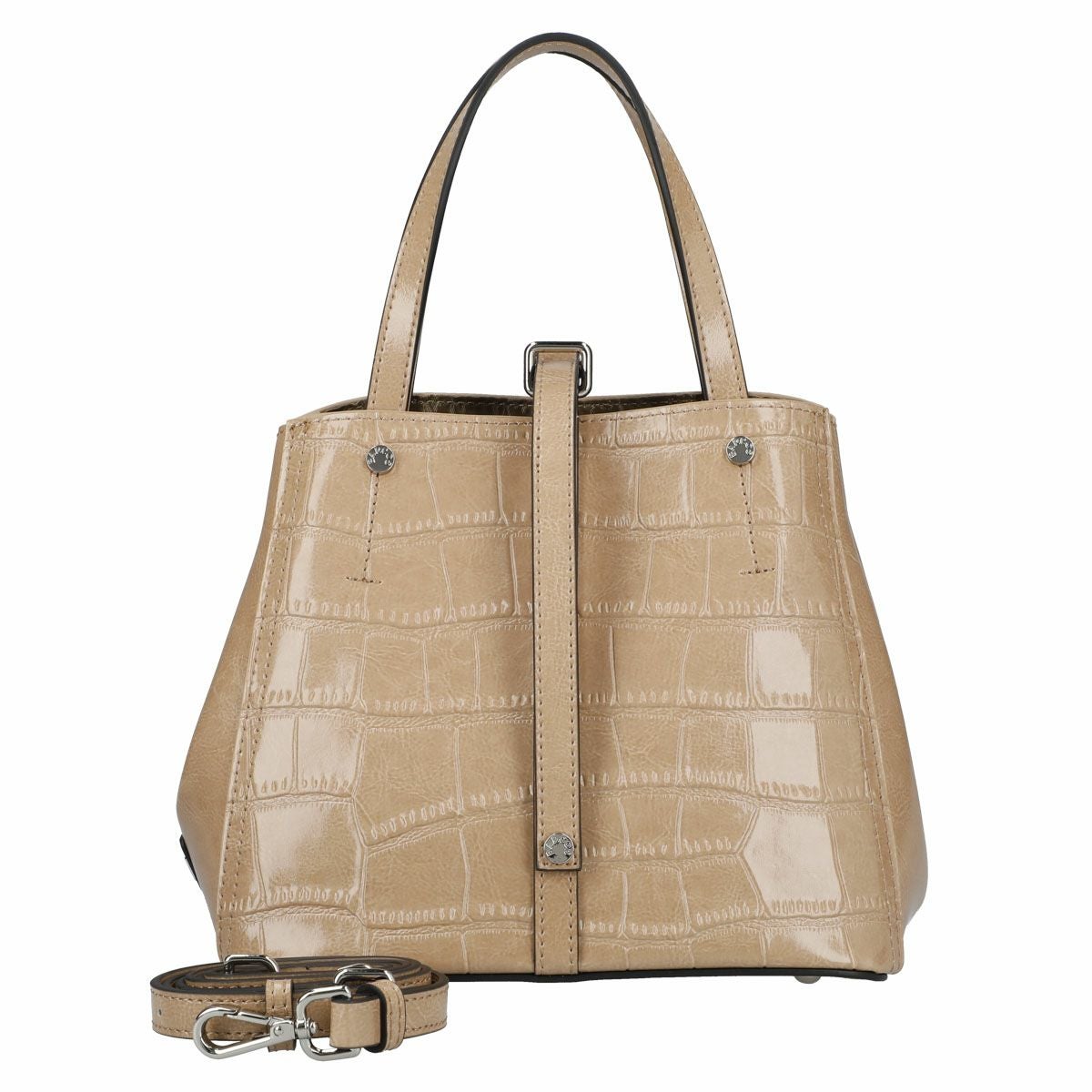 クロコダイル型押シャイニングレザーハンドバッグ | バルコス公式
