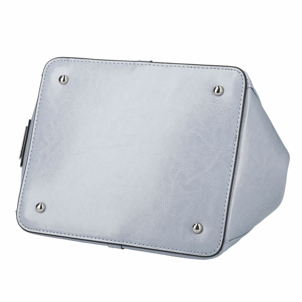 クロコダイル型押シャイニングレザーハンドバッグ