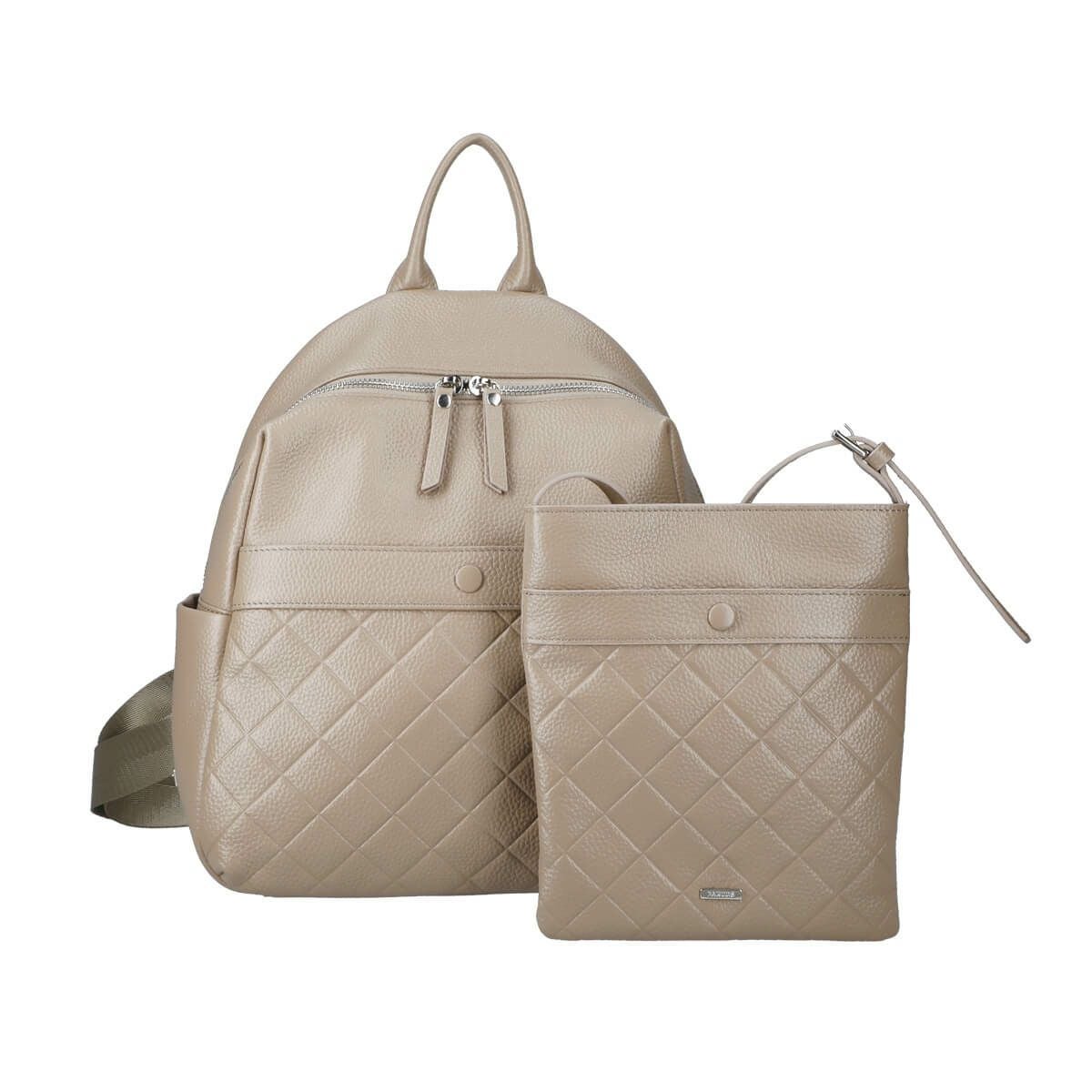 セット商品】ダイヤモンドエンボスレザーリュック＆ポシェットセット