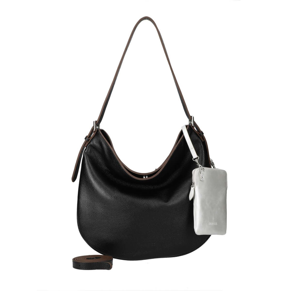 レザーショルダーバッグ＜シュリンクレザーリコ＞＆スマホポーチセット