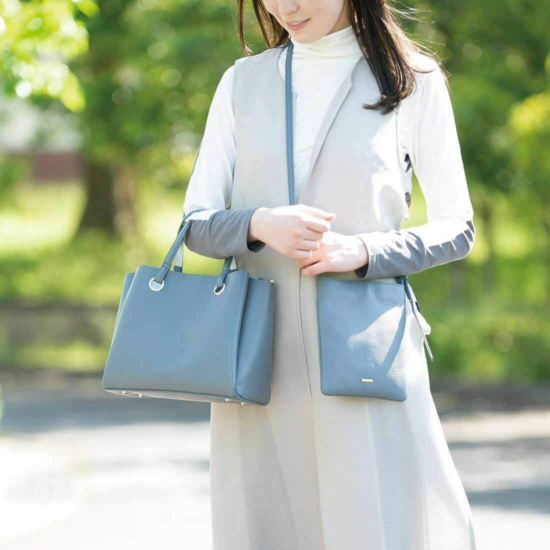 【セット商品】シュリンクレザーハンドバッグ＆ポシェット＜クラシカルセット＞