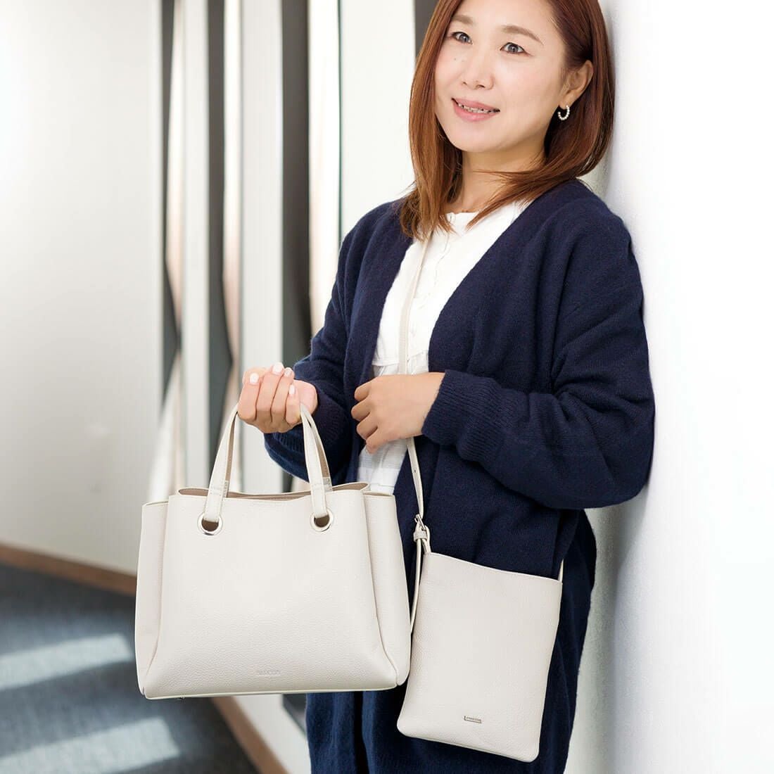 セット商品】シュリンクレザーハンドバッグ＆ポシェット＜クラシカル