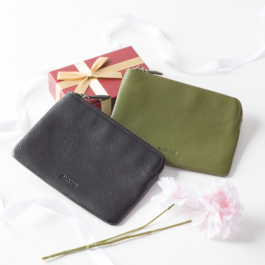 シュリンクレザーJ字ポーチ