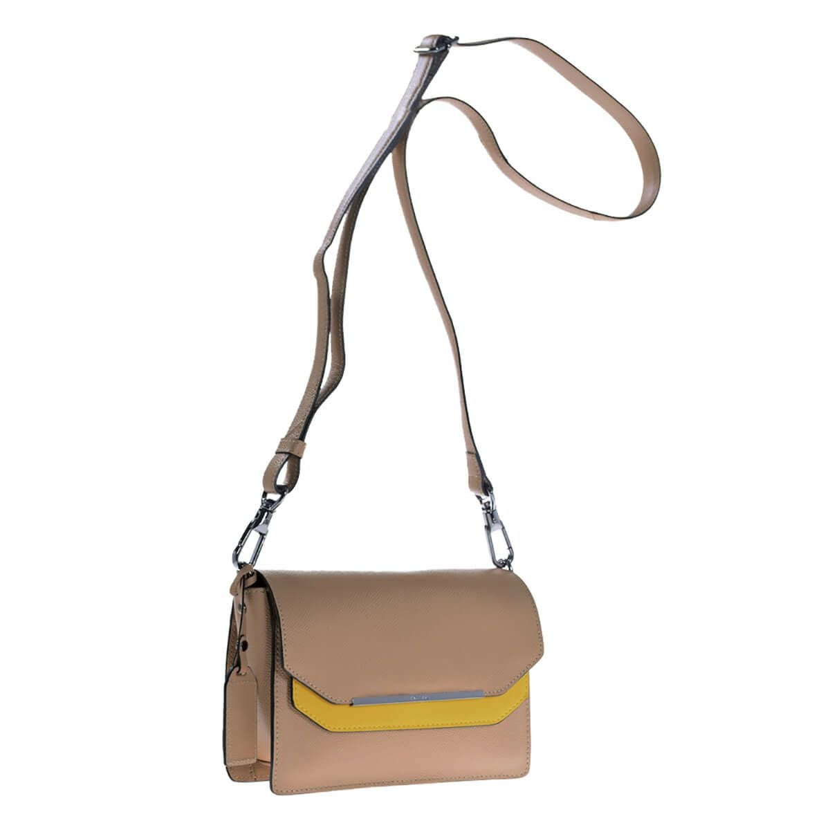 バイカラーミニケース付きサフィアノレザーバッグ