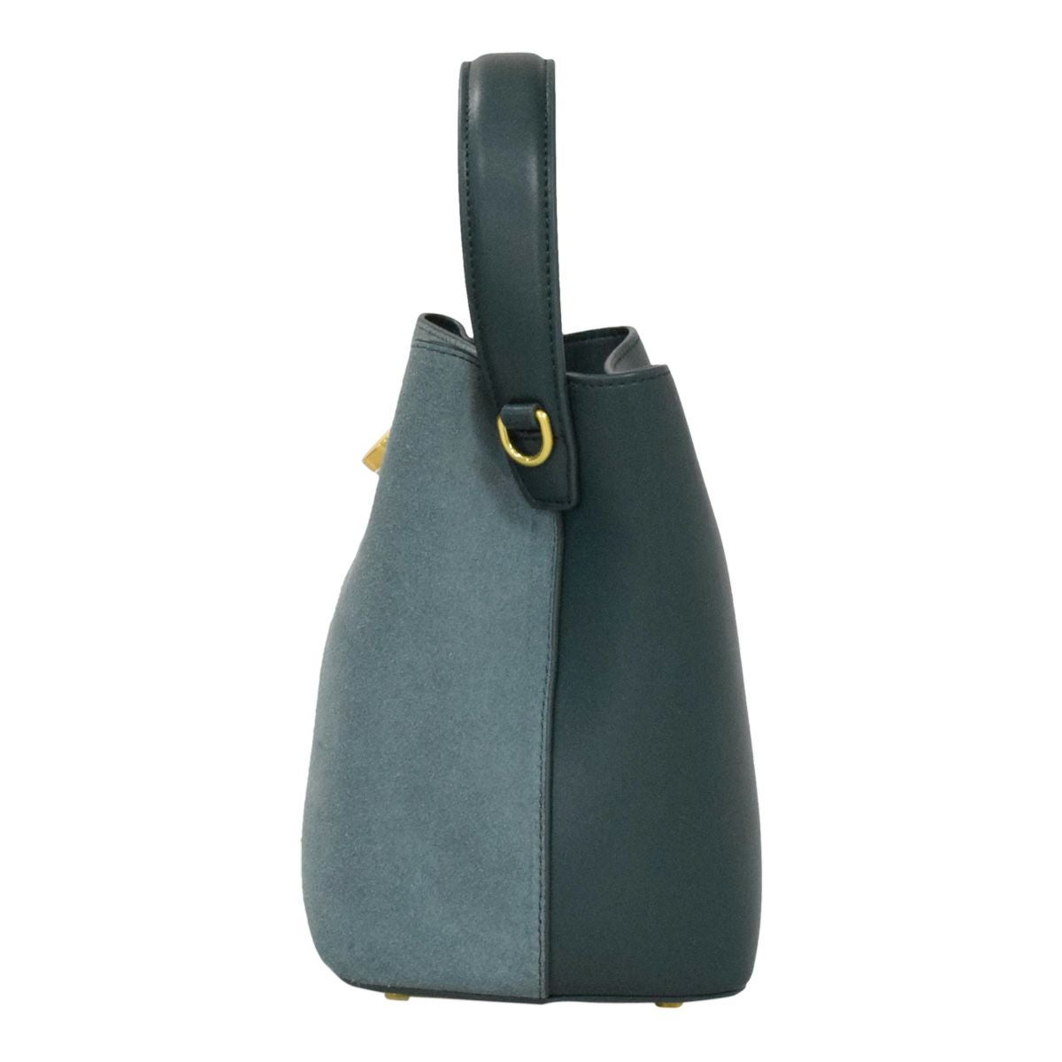 レザー切替ミニハンドバッグ