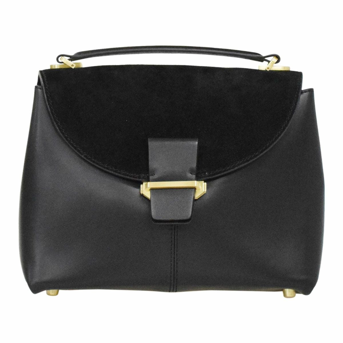 異素材ミックスクラッシックハンドバッグ