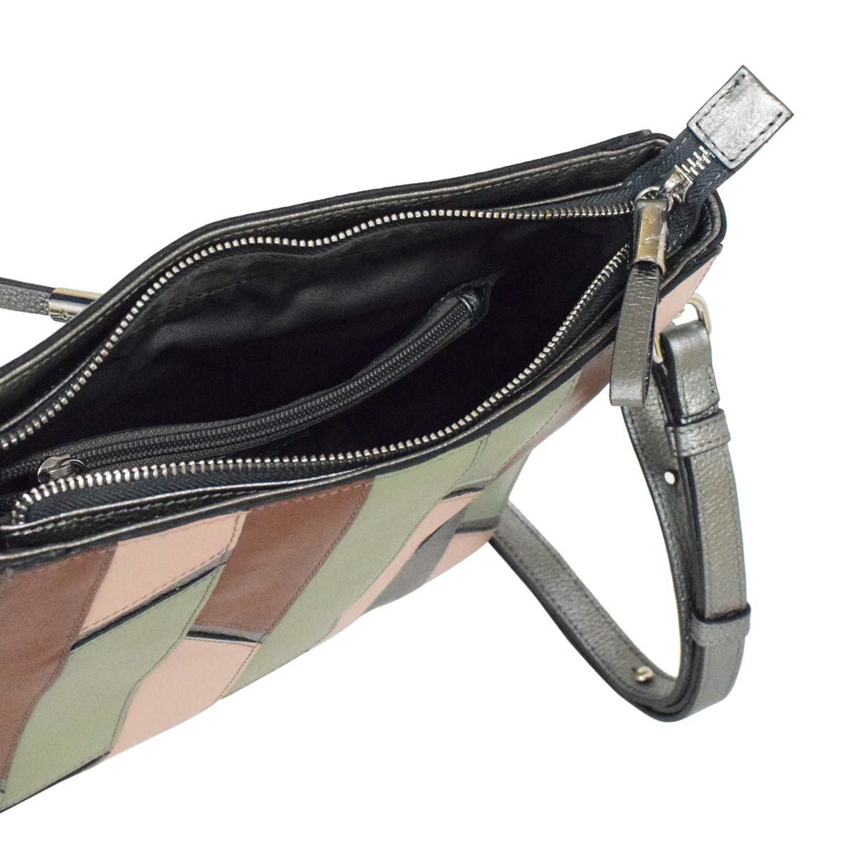 パッチワークレザーショルダーバッグ