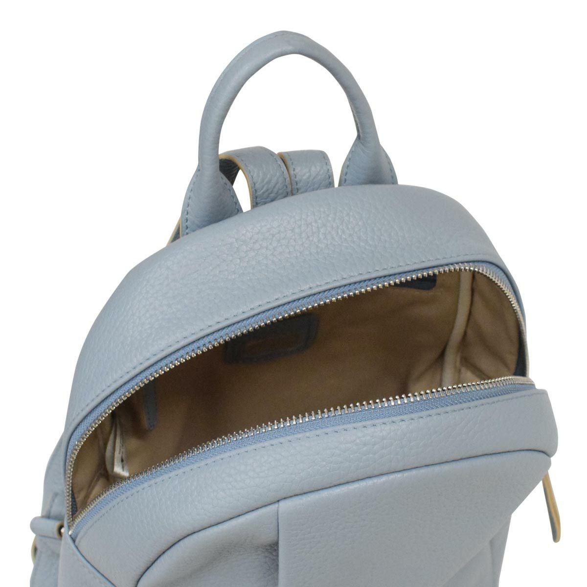 PURE フロントポケットデザインレザーリュック