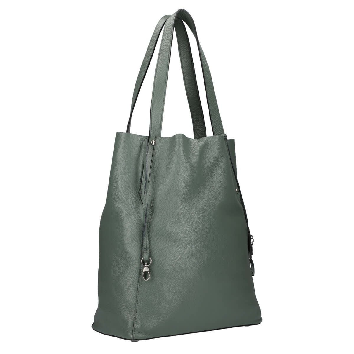 牛革縦長リバーシブルトートバッグ（ポーチ付き）