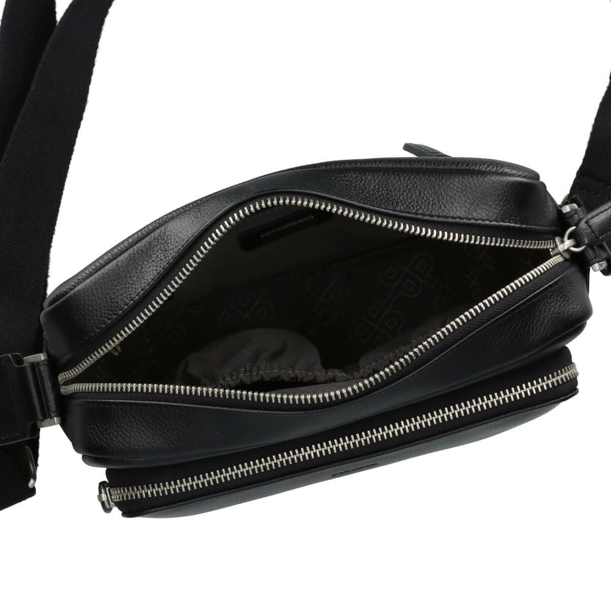 MILANO 牛革ダブルファスナーショルダーバッグ