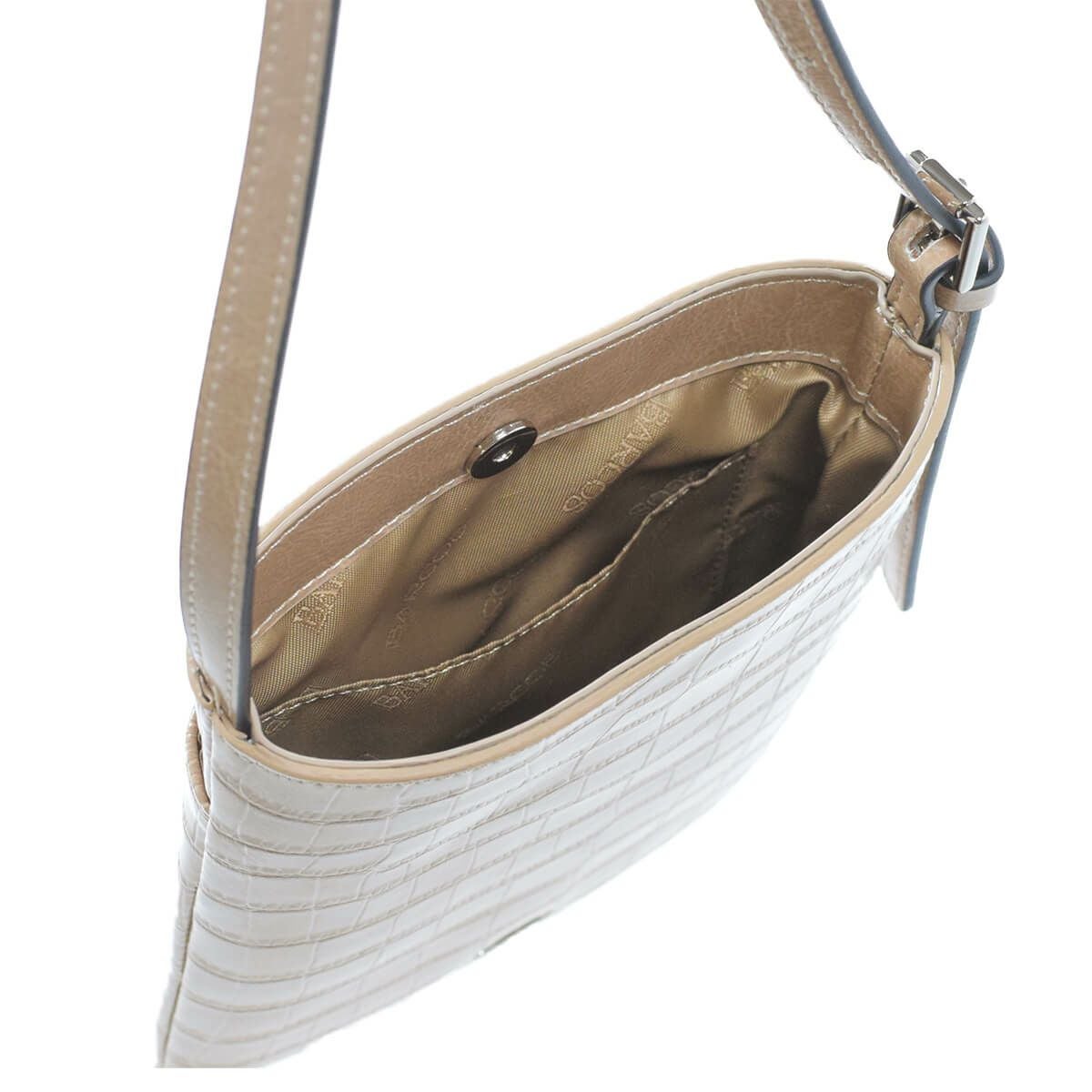 クロコダイル型押しシャイニングレザーポシェット