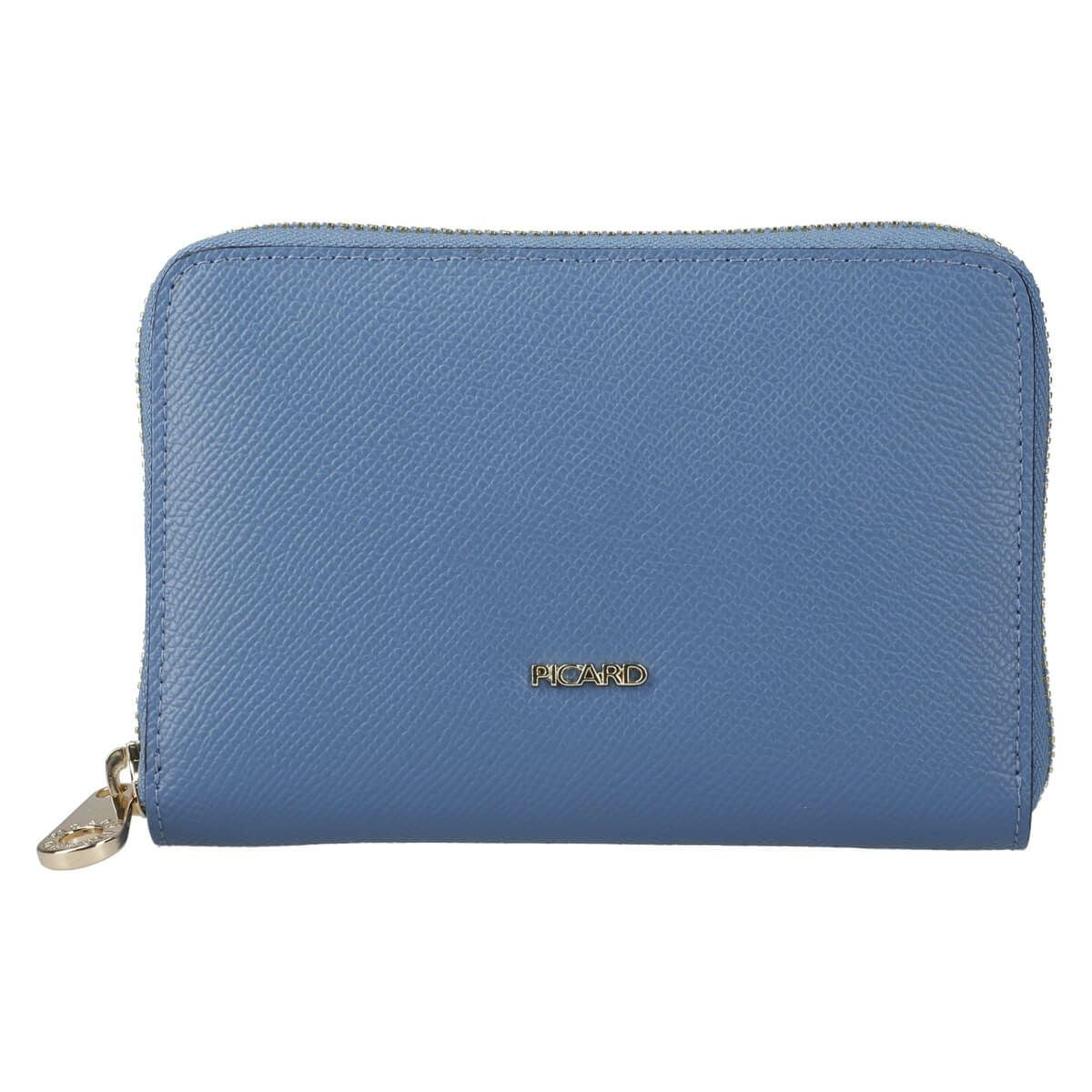 MIRANDA サフィアーノ調牛革ラウンドジップ二つ折り財布