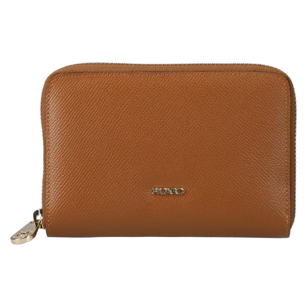 MIRANDA サフィアーノ調牛革ラウンドジップ二つ折り財布