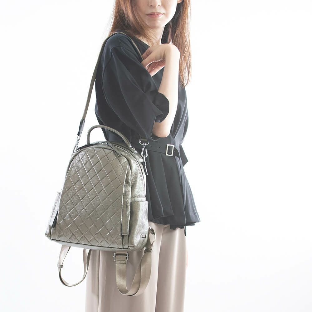 牛革2wayキルティングリュック