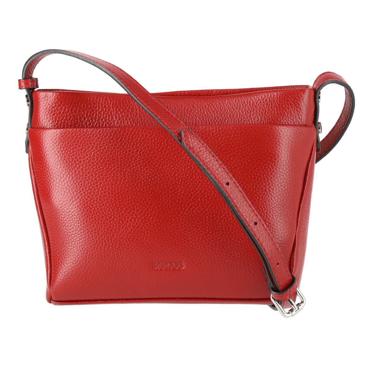 牛革シンプルショルダーバッグ