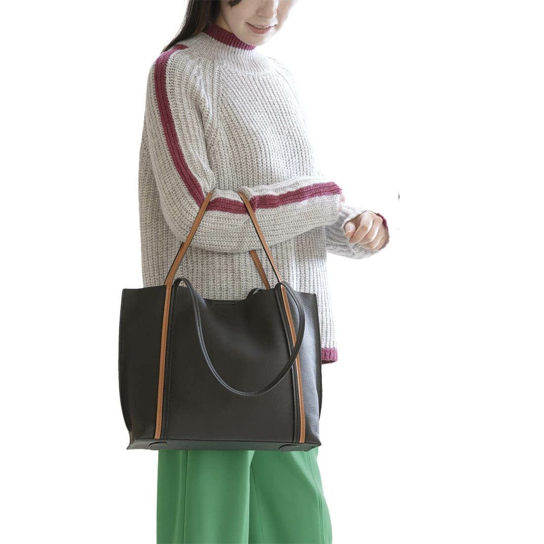 牛革2wayハンドルトートバッグ