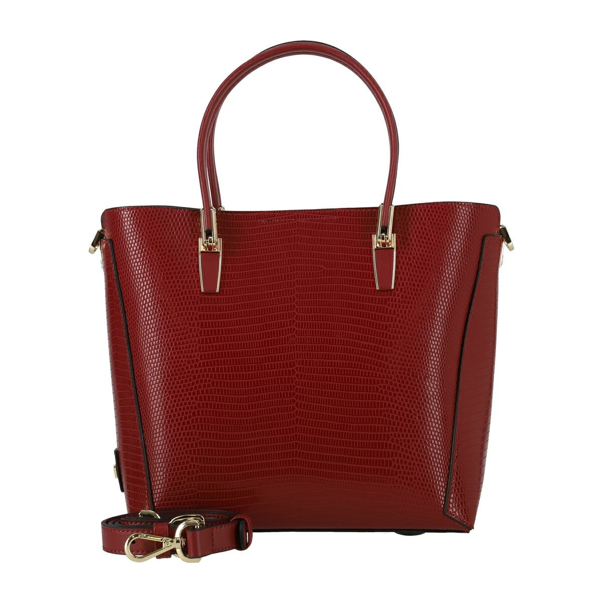 リザード調型押し2wayレザーハンドバッグ