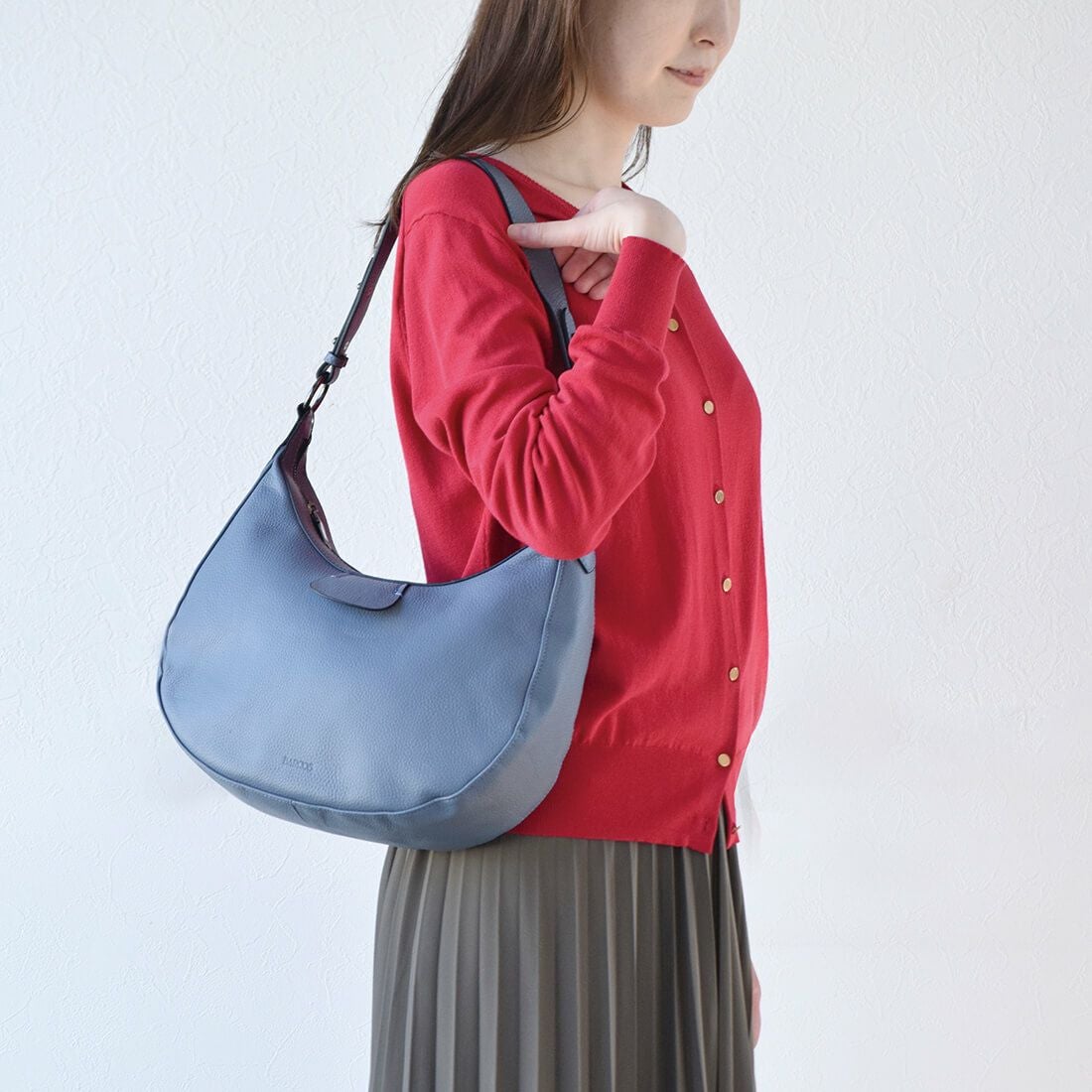 レザーラウンド2wayショルダーバッグ