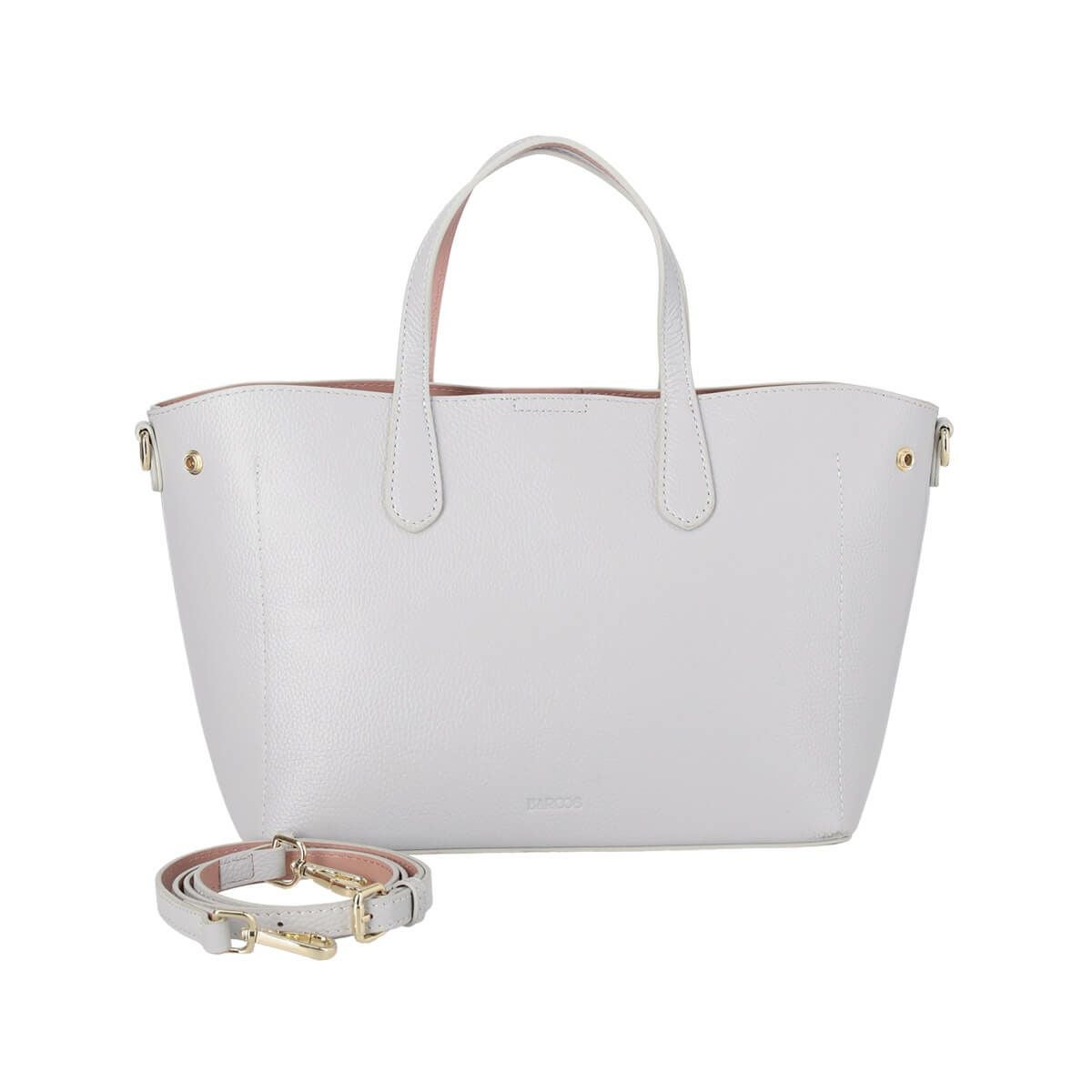 シュリンクレザー バイカラーハンドバッグ