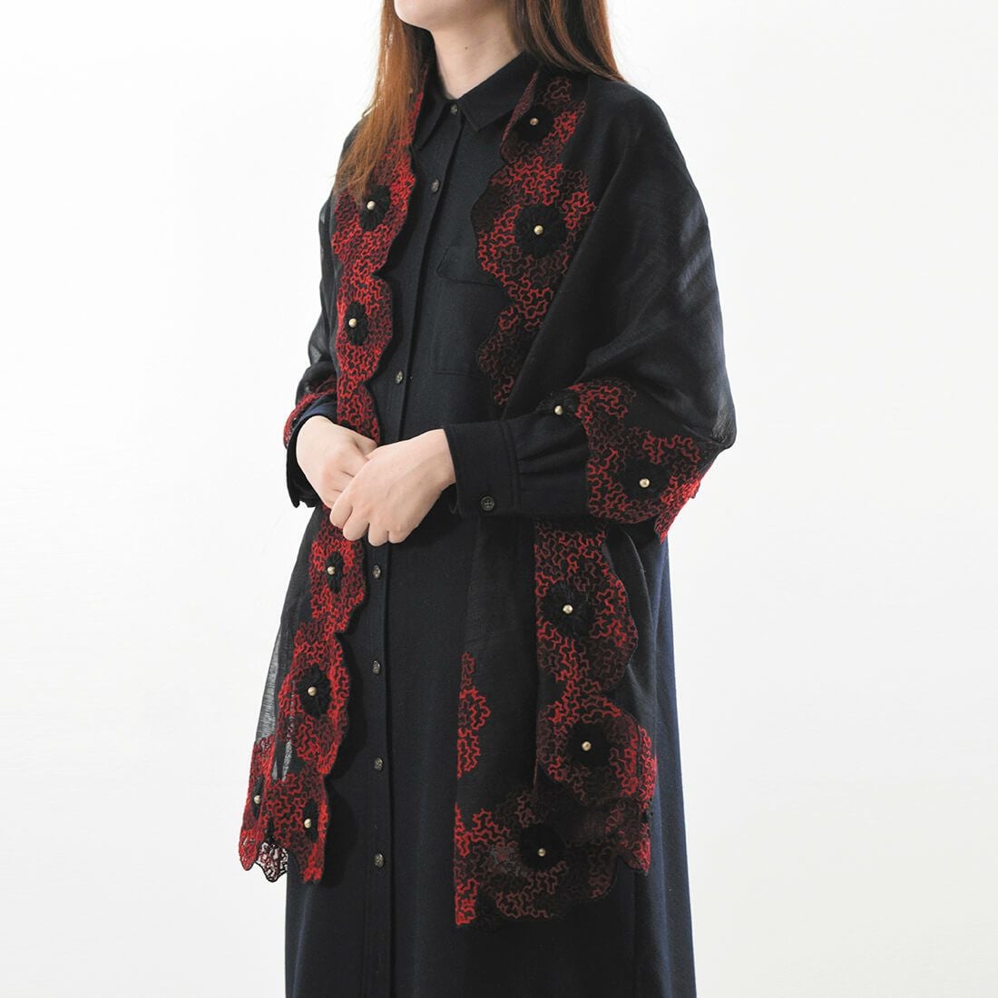 シルク混ウールストール