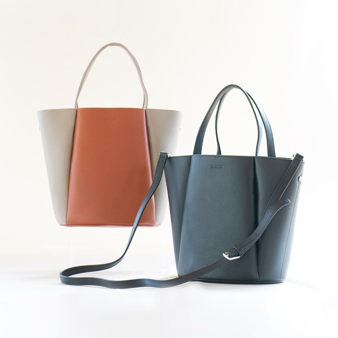 バイカラーハンドバッグ