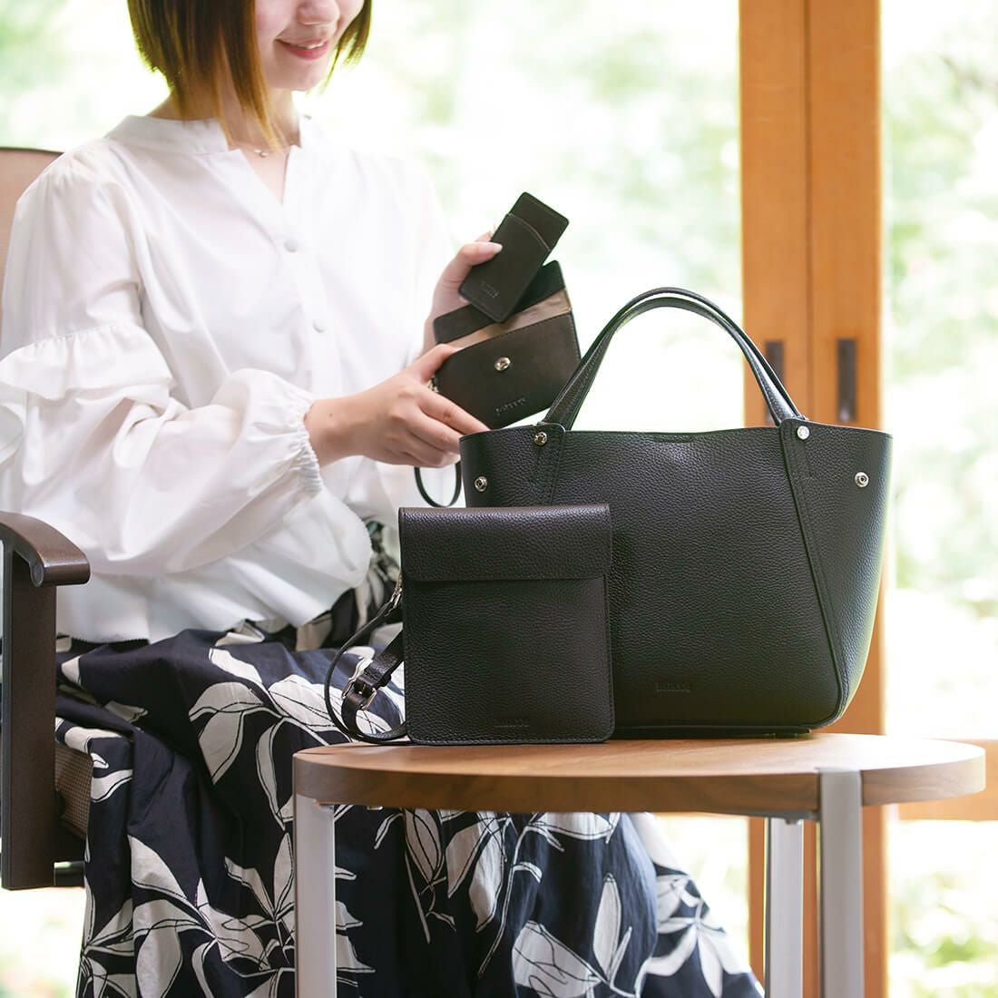 セット商品】シュリンクレザー2wayバッグ プレミアム4点セット