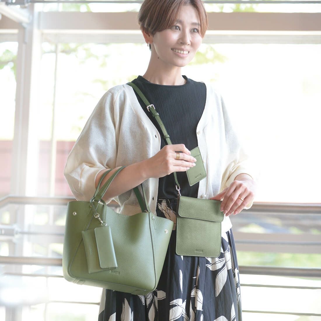 セット商品】シュリンクレザー2wayバッグ プレミアム4点セット