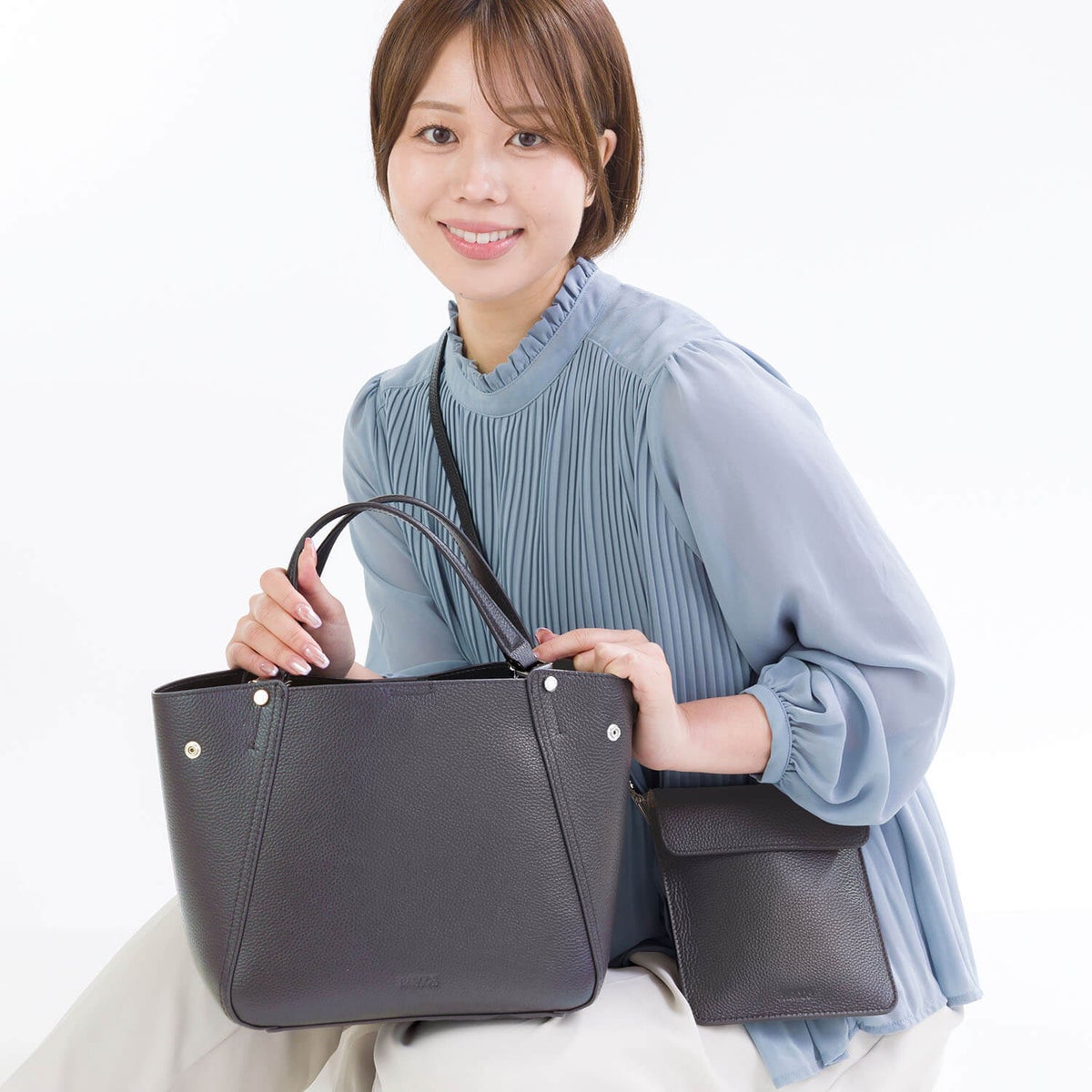 【セット商品】シュリンクレザー2wayバッグ＜プレミアム4点セット＞