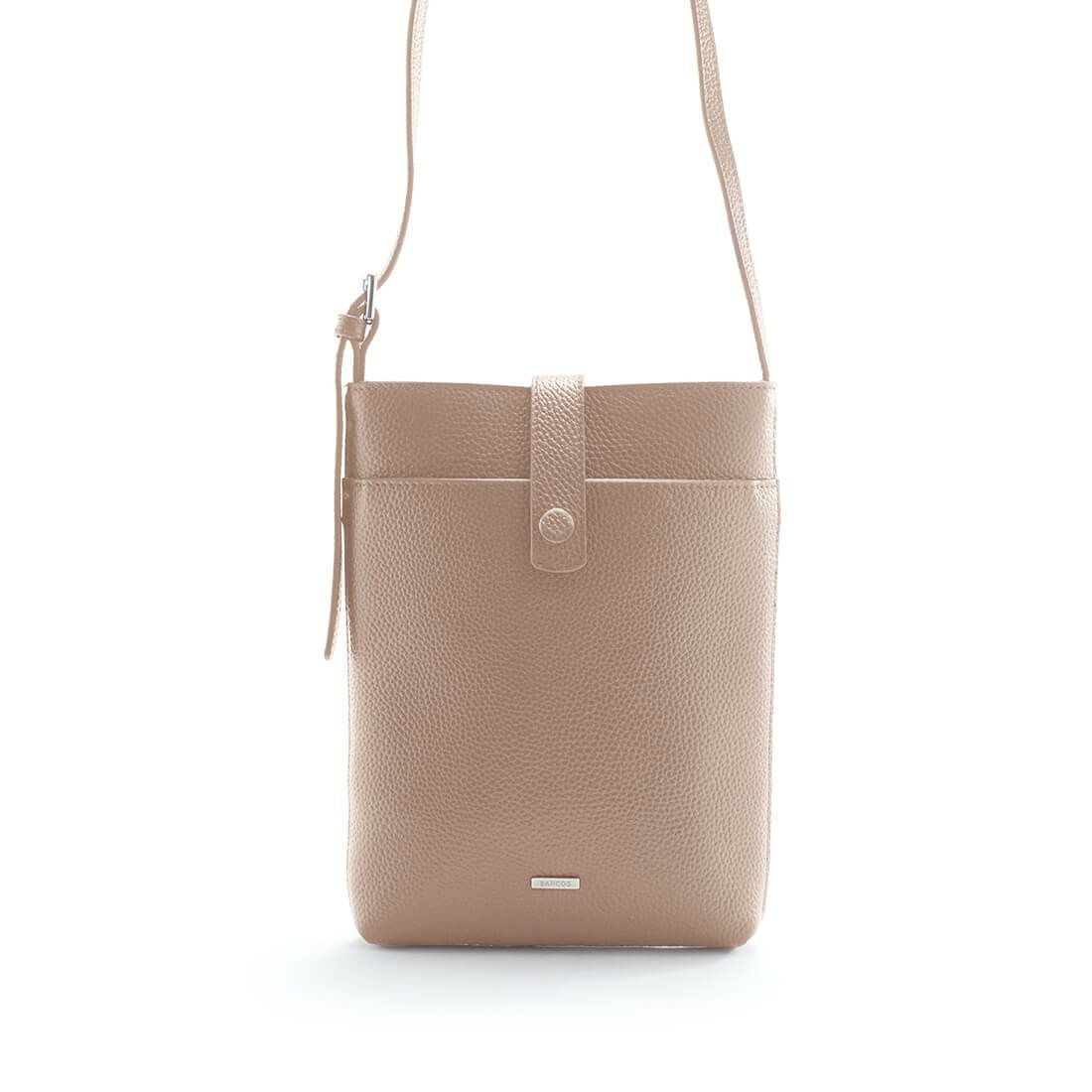 フロントポケット付きレザーポシェット